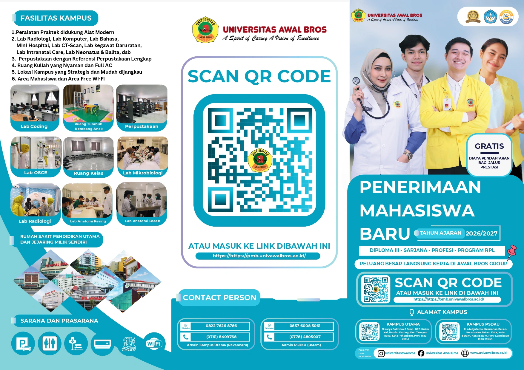 Brosur Penerimaan Mahasiswa Baru Universitas Awal Bros Slide 1